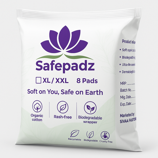 safepadz biodegradable sanitary pads (pack of 8)